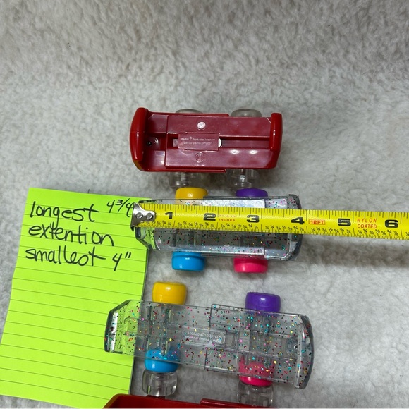 Build-A-Bear skates 2 pairs glitter multi colored and red with clear wheels - Picture 16 of 16